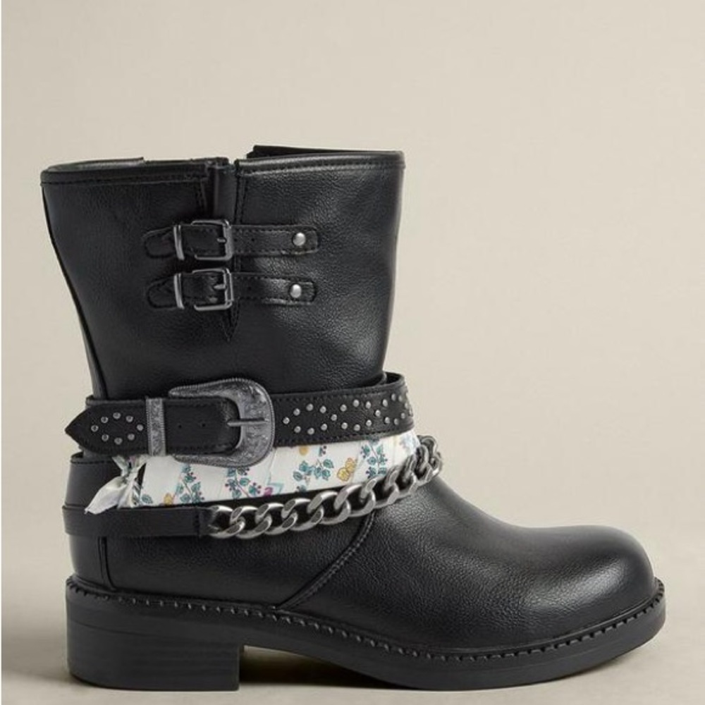 NWT Torrid Black Leather‎ Moto Bootie Women’s Size 11